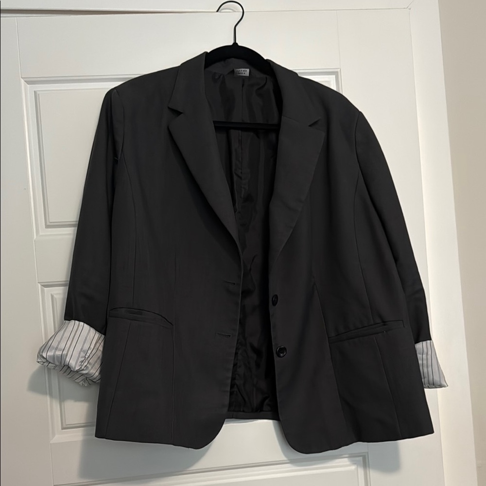 Kasper Black Blazer with Striped Lining